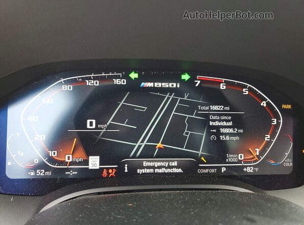 WBABC4C07RCR56331 2024 BMW M8 Blue Instrument cluster view