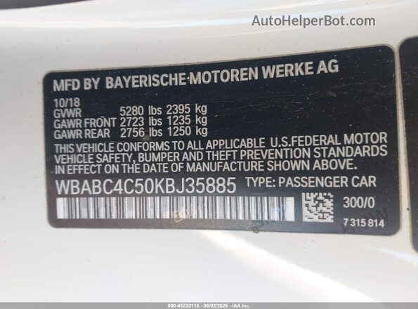 WBABC4C50KBJ35885 2019 BMW M8 Green Vista del compartimento del motor