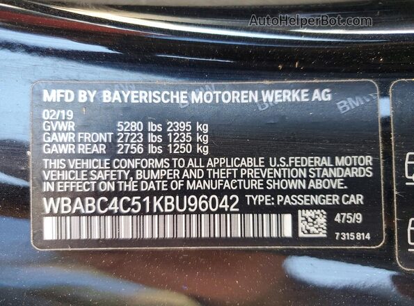 WBABC4C51KBU96042 2019 BMW M8 Black 