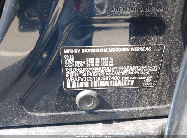 WBAFV3C51GD687400 2016 BMW 7 SERIES Dark Blue Շարժիչի բաժամունքի տեսք