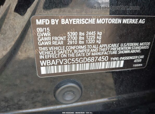 WBAFV3C55GD687450 2016 BMW 5 SERIES Brown Вид підкапотного простору