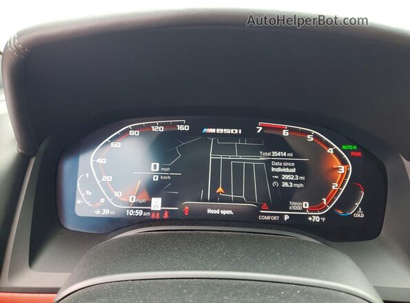 WBAFY4C51KBX39237 2019 BMW M8 Gray Սարքավորումների վահանակի տեսք