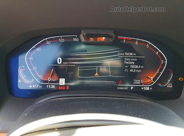 WBAGV2C0XMCF83205 2021 BMW OTHER White Instrument cluster view