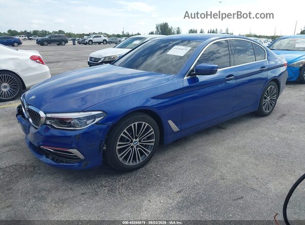 WBAJA5C50KWW05638 2019 BMW 5 SERIES Blue წინა მარცხენა ხედი სამი მეოთხედიდან