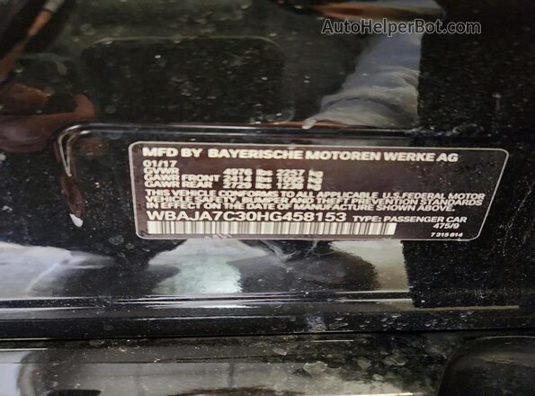 WBAJA7C30HG458153 2017 BMW 5 SERIES Black Вид підкапотного простору