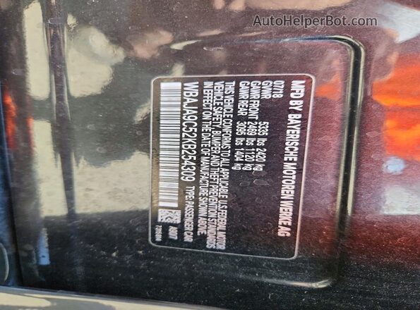 WBAJA9C52KB254309 2019 BMW 5 SERIES Black Widok komory silnika