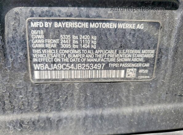 WBAJA9C54JB253497 2018 BMW 5 SERIES Black 