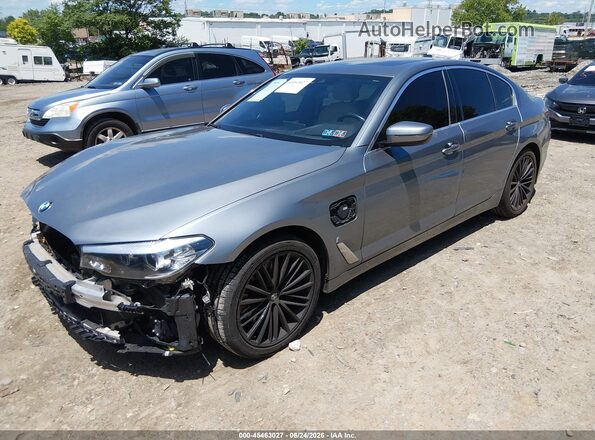 WBAJB1C54KB376698 2019 BMW 5 SERIES Gray Առջևի ձախ երեք քառորդ տեսարան