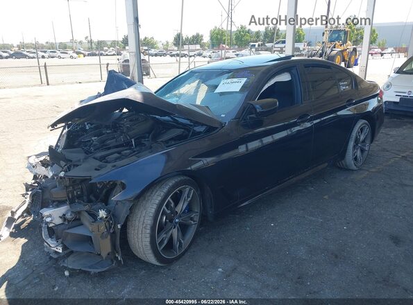 WBAJB9C52KB464485 2019 BMW 5 SERIES Black წინა მარცხენა ხედი სამი მეოთხედიდან