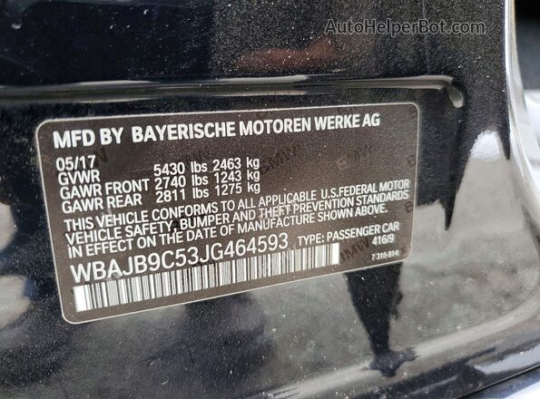 WBAJB9C53JG464593 2018 BMW M5 Blue Vista del compartimento del motor