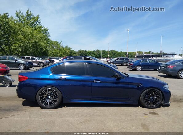 WBAJB9C56JB034845 2018 BMW 5 SERIES Blue უკანა სალონის ხედი