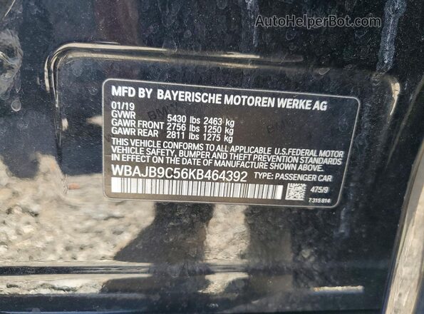 WBAJB9C56KB464392 2019 BMW M5 Черный Вид подкапотного пространства