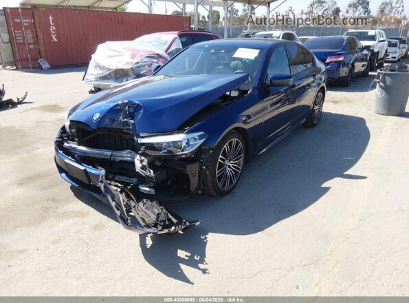 WBAJE5C56KWW32430 2019 BMW 5 SERIES Blue წინა მარცხენა ხედი სამი მეოთხედიდან