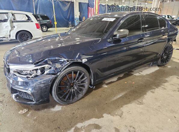 WBAJE7C34HG888465 2017 BMW 5 SERIES Blue Панорамний вид салону 360°
