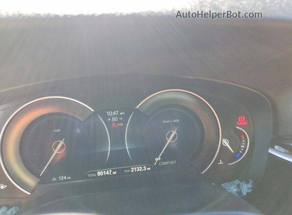 WBAJE7C5XKWW08899 2019 BMW 5 SERIES Blue Вид щитка приладів