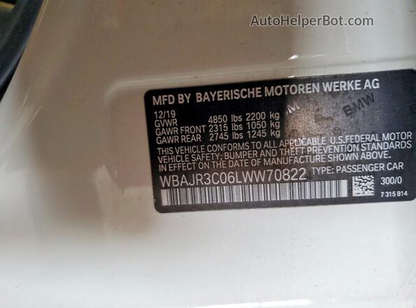 WBAJR3C06LWW70822 2020 BMW 5 SERIES White Շարժիչի բաժամունքի տեսք
