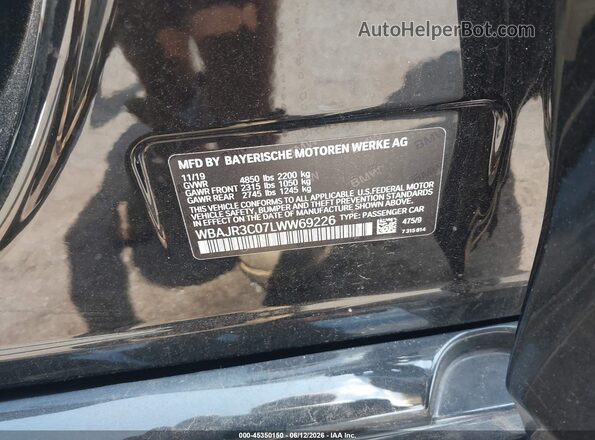 WBAJR3C07LWW69226 2020 BMW 5 SERIES Black Vista del compartimento del motor
