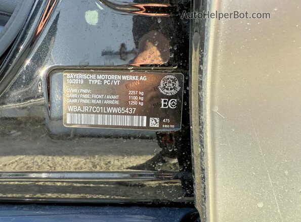 WBAJR7C01LWW65437 2020 BMW 5 SERIES Silver Առջևի վահանակի տեսք