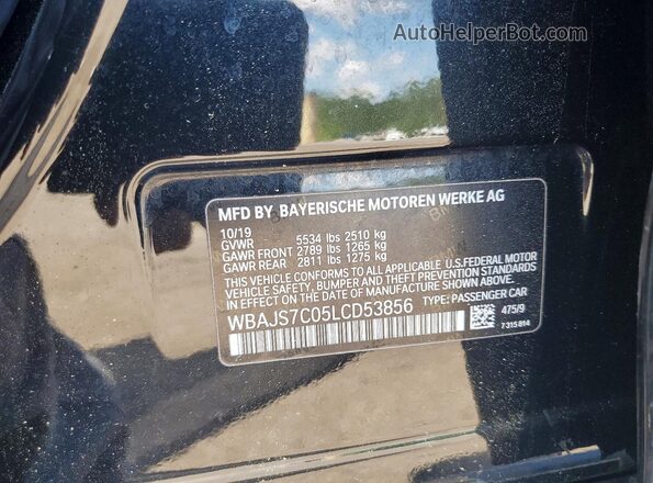 WBAJS7C05LCD53856 2020 BMW M5 Black Вид підкапотного простору