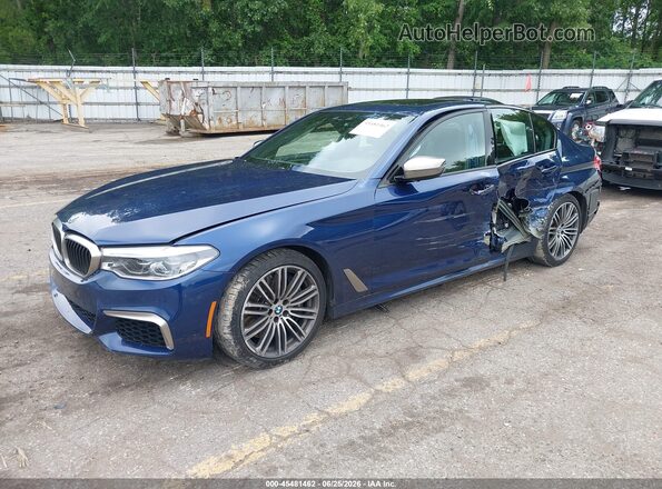 WBAJS7C08LCD08748 2020 BMW 5 SERIES Blue Առջևի ձախ երեք քառորդ տեսարան