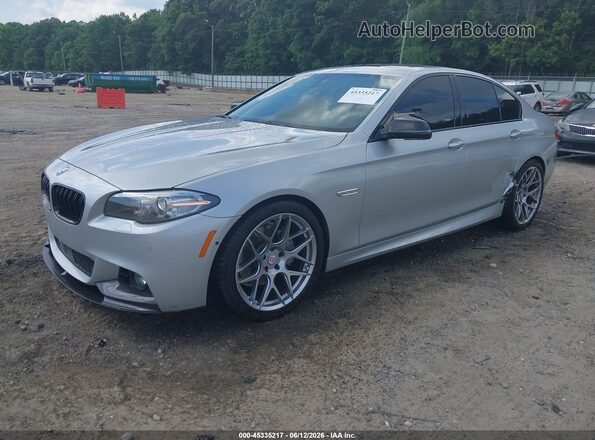 WBAKN9C57GD962074 2016 BMW 5 SERIES Silver Vista tres cuartos delantera izquierda