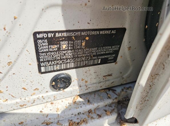 WBAKP9C54GG587673 2016 BMW 5 SERIES White Vista del compartimento del motor