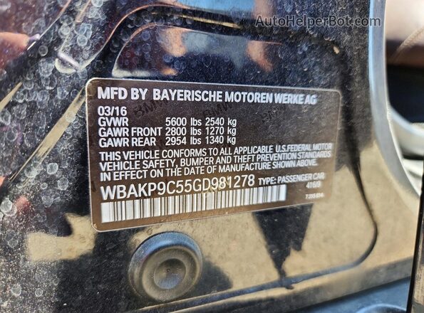 WBAKP9C55GD981278 2016 BMW 5 SERIES Black 
