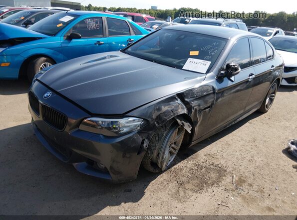 WBAKP9C56GG587674 2016 BMW 5 SERIES Gray წინა მარცხენა ხედი სამი მეოთხედიდან