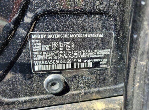 WBAXA5C50GD691904 2016 BMW 5 SERIES Black 