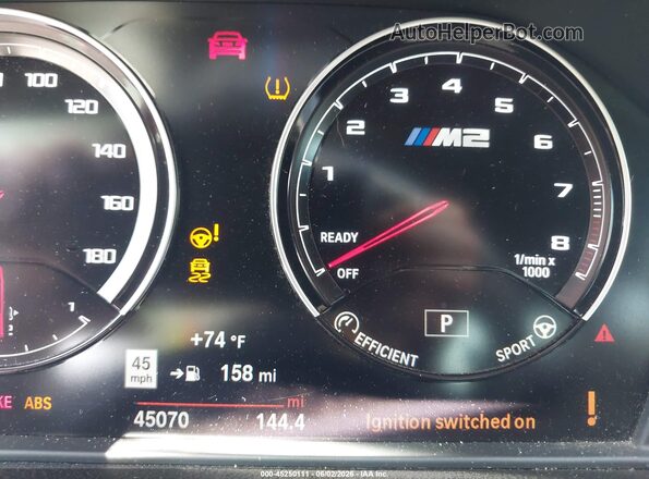 WBS2U7C07L7F02092 2020 BMW M2 White უკანა სავარძლების ხედი