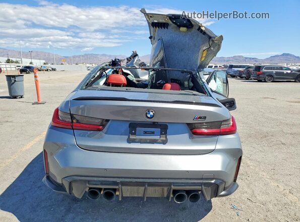 WBS33AY00PFR31676 2023 BMW M3 Gray Rear view