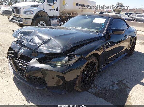 WBS33BA07RCN61394 2024 BMW M4 Black Առջևի ձախ երեք քառորդ տեսարան
