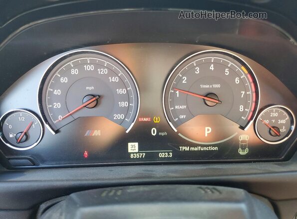 WBS3U9C56GP968496 2016 BMW M4 White Instrument cluster view
