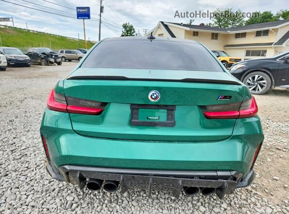 WBS43AY02NFN04484 2022 BMW M3 Green Հետևի տեսք