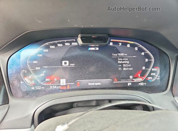 WBS43AY02NFN04484 2022 BMW M3 Green Սարքավորումների վահանակի տեսք