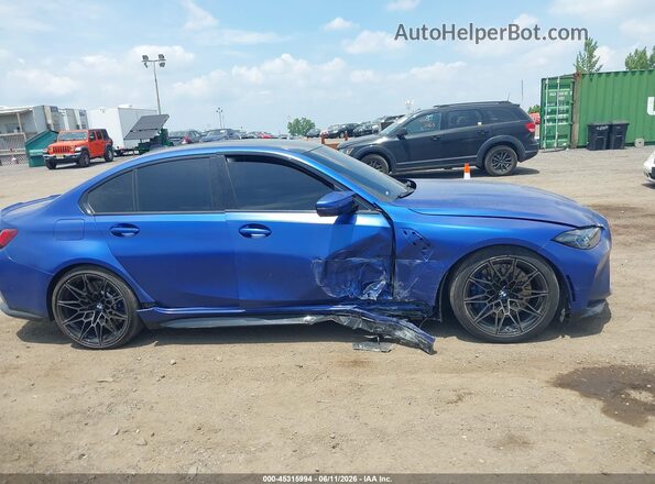 WBS43AY03NFL74134 2022 BMW M3 Blue Rear interior view