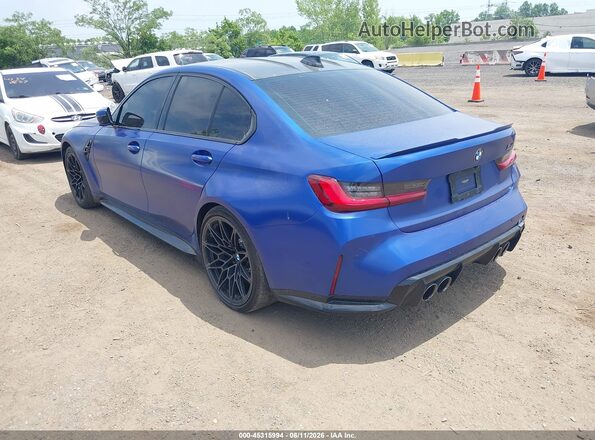 WBS43AY03NFL74134 2022 BMW M3 Blue Rear left
