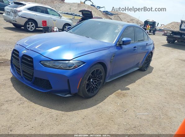 WBS43AY03NFL74134 2022 BMW M3 Blue Front left