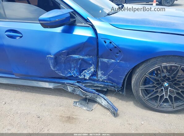 WBS43AY03NFL74134 2022 BMW M3 Blue Front view