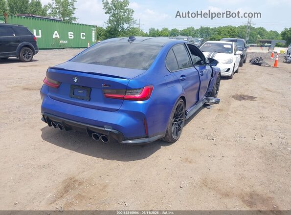 WBS43AY03NFL74134 2022 BMW M3 Blue Rear right