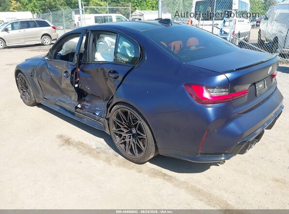 WBS43AY09NFN13814 2022 BMW M3 Синий Задняя левая четверть