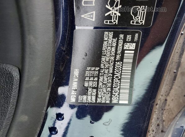 WBS43AZ03PCM20306 2023 BMW M4 Blue 