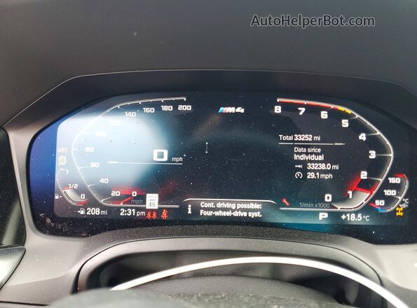 WBS43AZ04PCM32433 2023 BMW M4 Gray ხელსაწყოთა პანელის ხედი