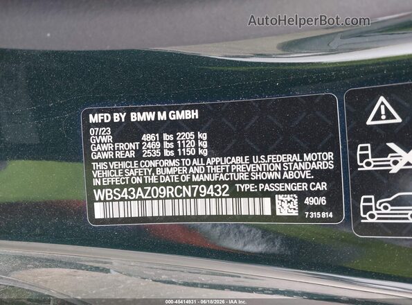 WBS43AZ09RCN79432 2024 BMW M4 Green Widok komory silnika
