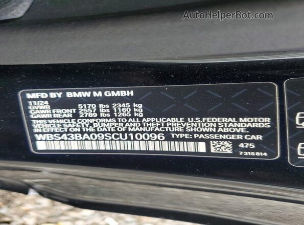 WBS43BA09SCU10096 2025 BMW M4 Black Vista del compartimento del motor