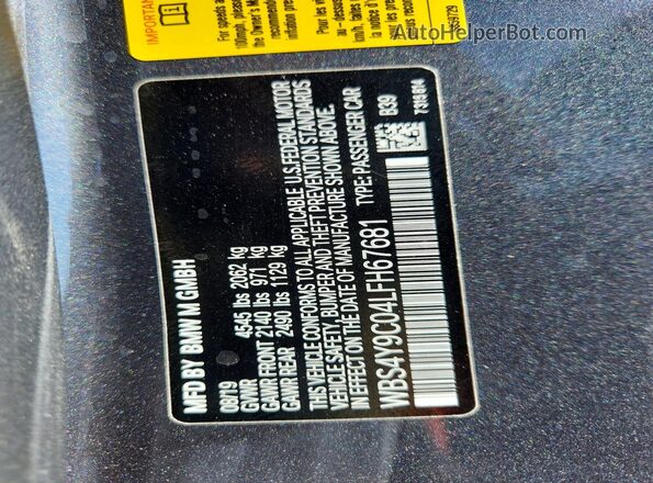 WBS4Y9C04LFH67681 2020 BMW M4 Charcoal Engine compartment view
