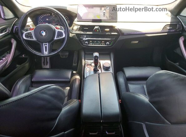 WBS83CH00MCF82410 2021 BMW M5 White Widok deski rozdzielczej