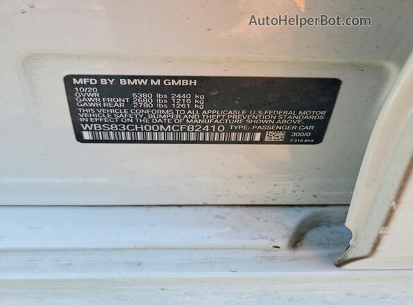WBS83CH00MCF82410 2021 BMW M5 White Widok komory silnika