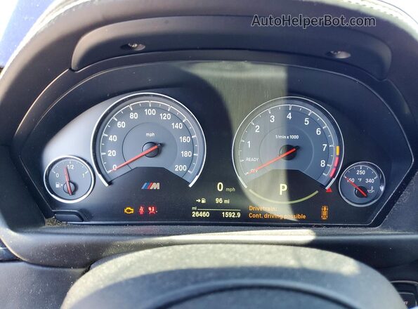 WBS8M9C56J5K99607 2018 BMW M3 Blue ხელსაწყოთა პანელის ხედი