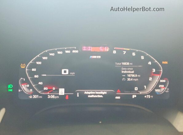 WBSGV0C01RCS01101 2024 BMW M8 Gray Instrument cluster view